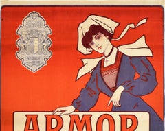 Original Antique Advertising Poster Armor Bicycles Neuilly Sur Seine France