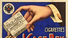 Original Antique Advertising Poster KaceBek Cigarettes Tobacco Imperial Russia