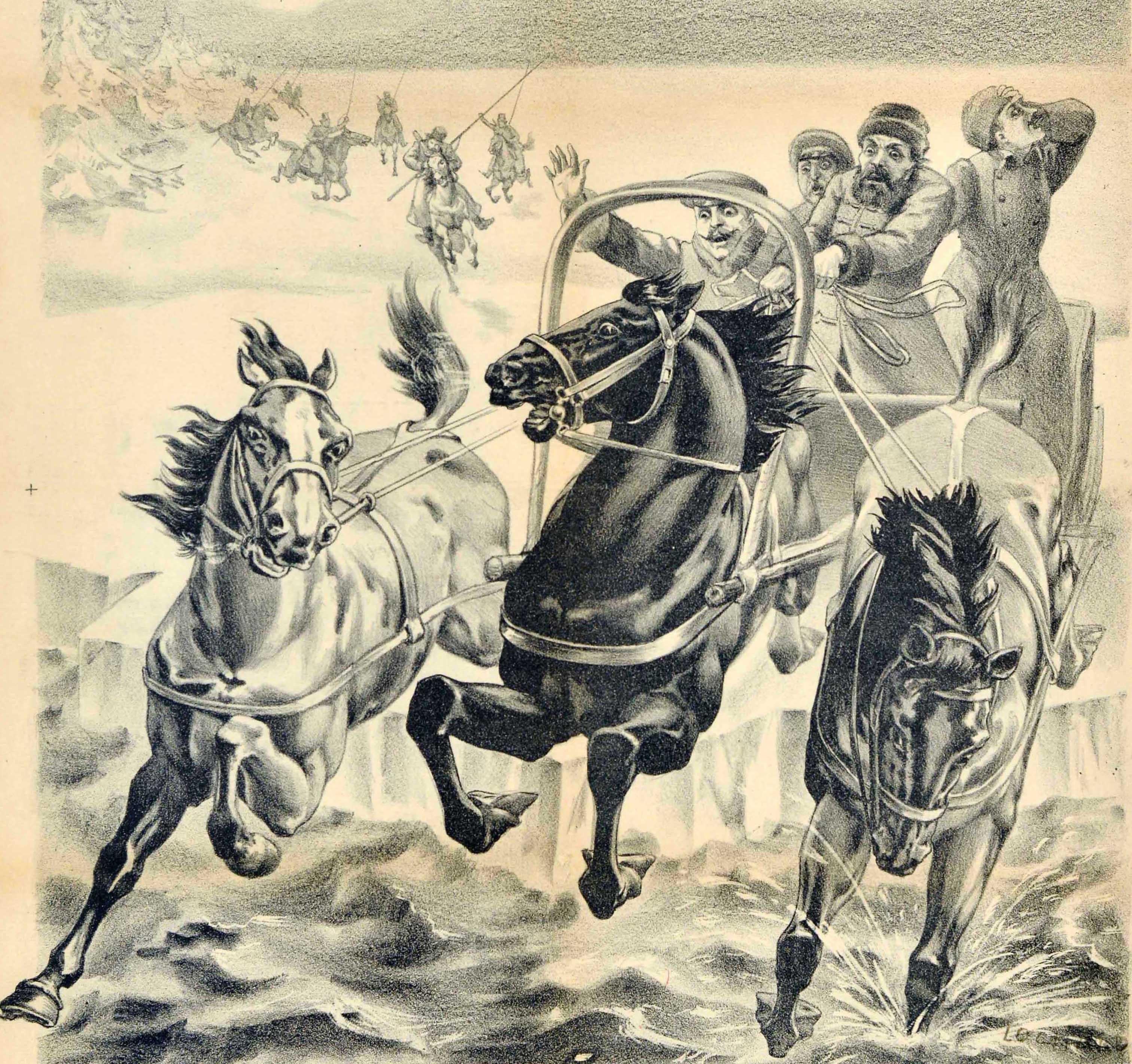 Original Antique Advertising Poster Nouveau Cirque Siberie Beketow Circus Show - Print by Unknown
