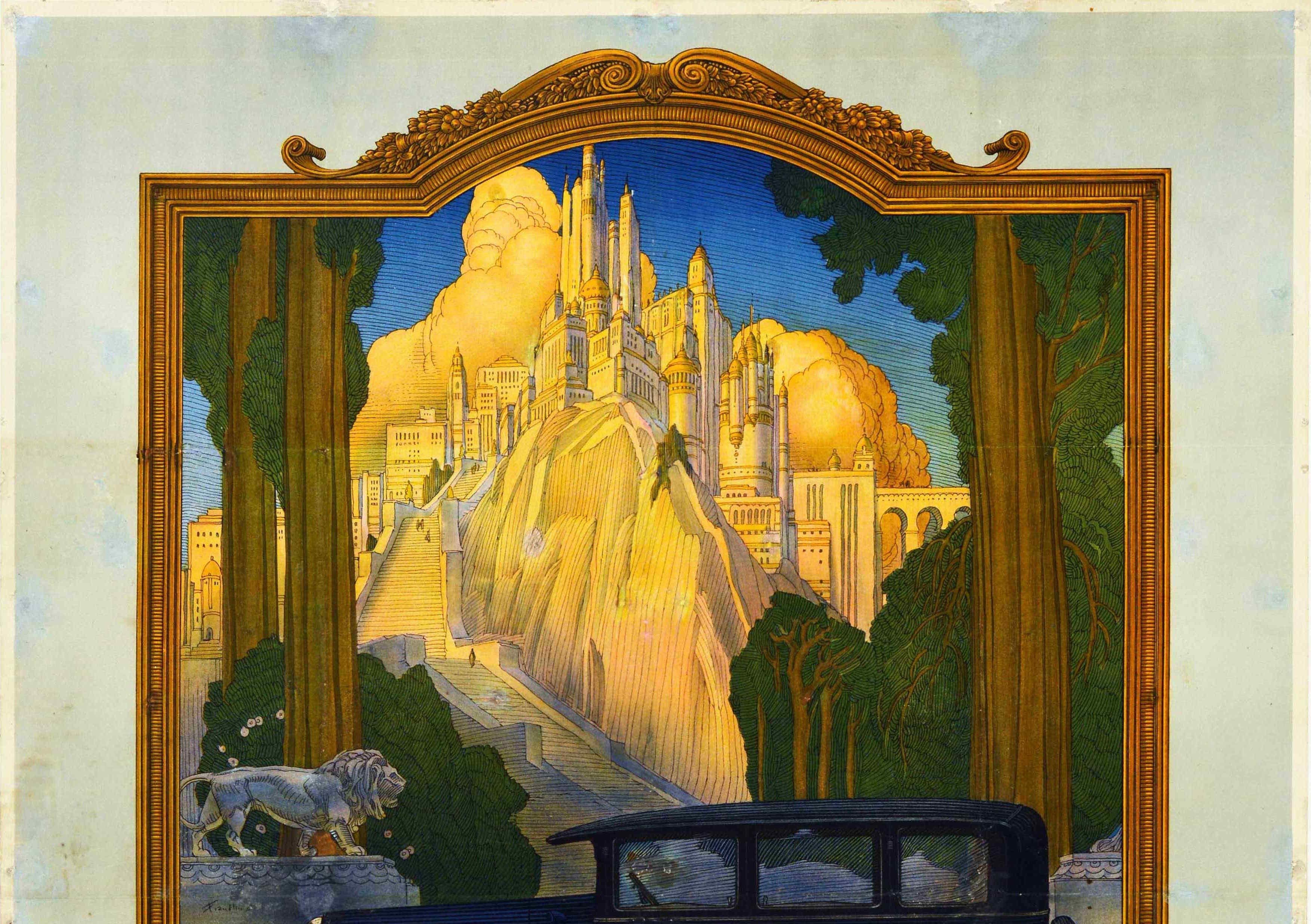 Affiche publicitaire d'origine ancienne originale Studebaker Sedan Automobile Car Art Deco - Art déco Print par Unknown