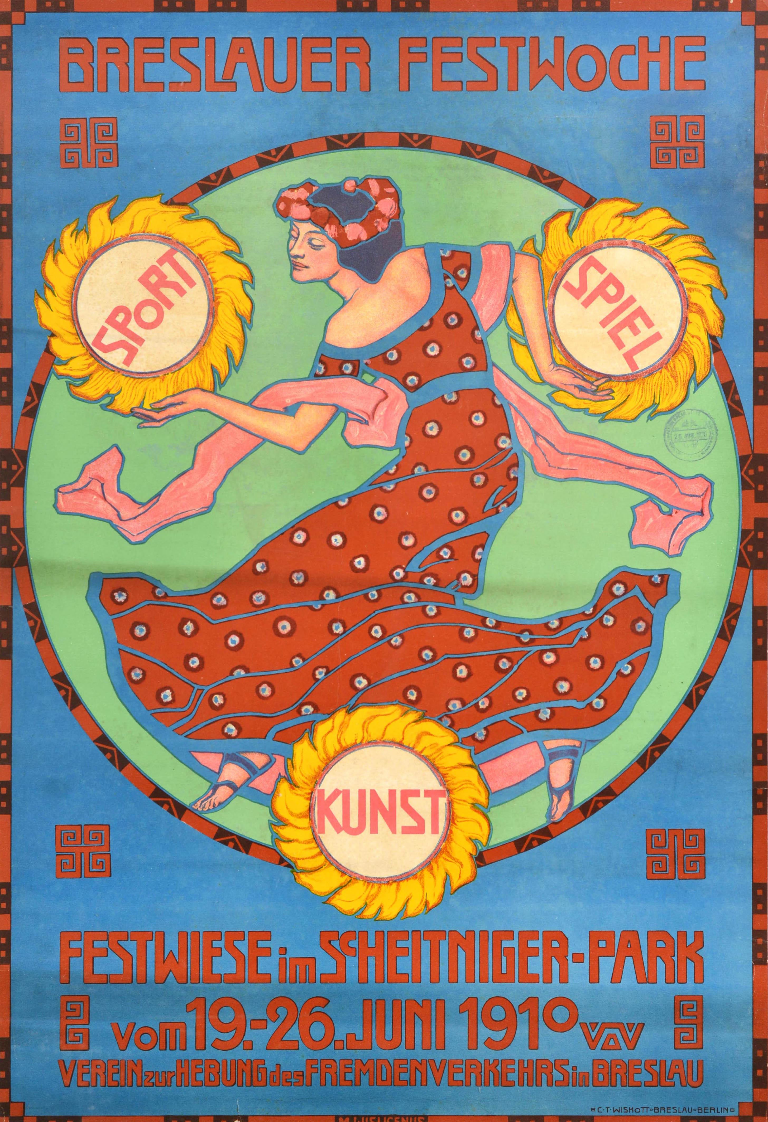 Original Antique Advertising Poster Wroclaw Festival Week Breslauer Festwoche