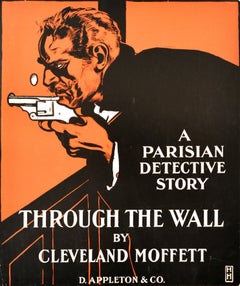 Original Antikes Werbeplakat aus dem antiken Buch „ Through The Wall Cleveland“-Moft