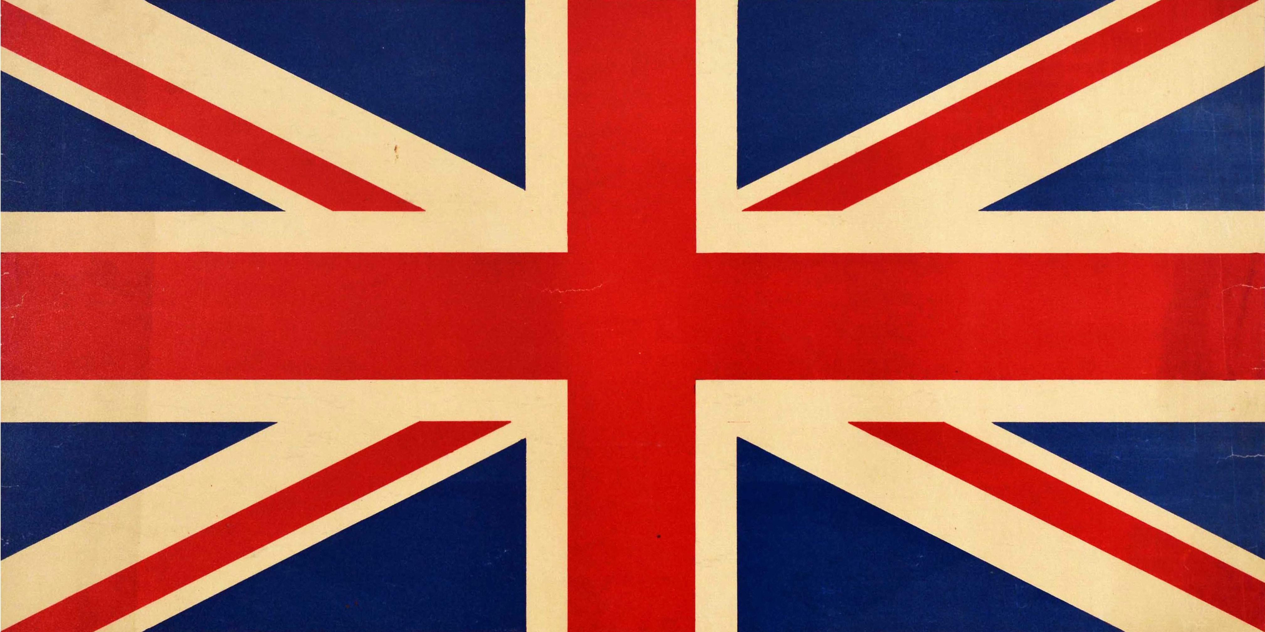Originales antikes britisches Rekrutierungsplakat aus dem Ersten Weltkrieg „ Join At Once Fight For Flag“ – Print von Unknown