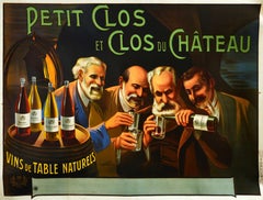 Original Antique Drink Poster Petit Clos Du Chateau Bourgogne Wine Cellar France