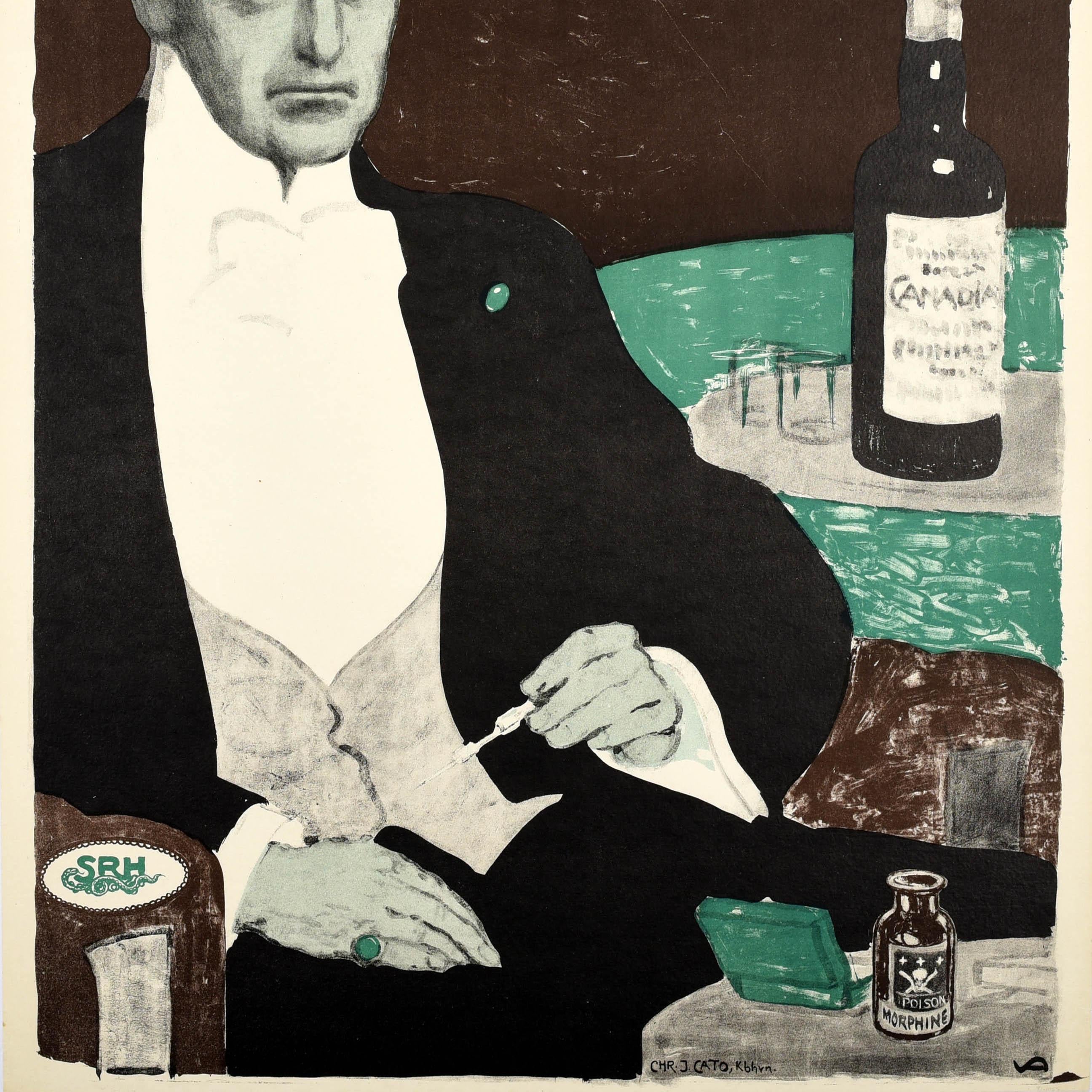Original Antique Movie Poster Morfinisten The Morphine Takers Drug Addiction For Sale 1