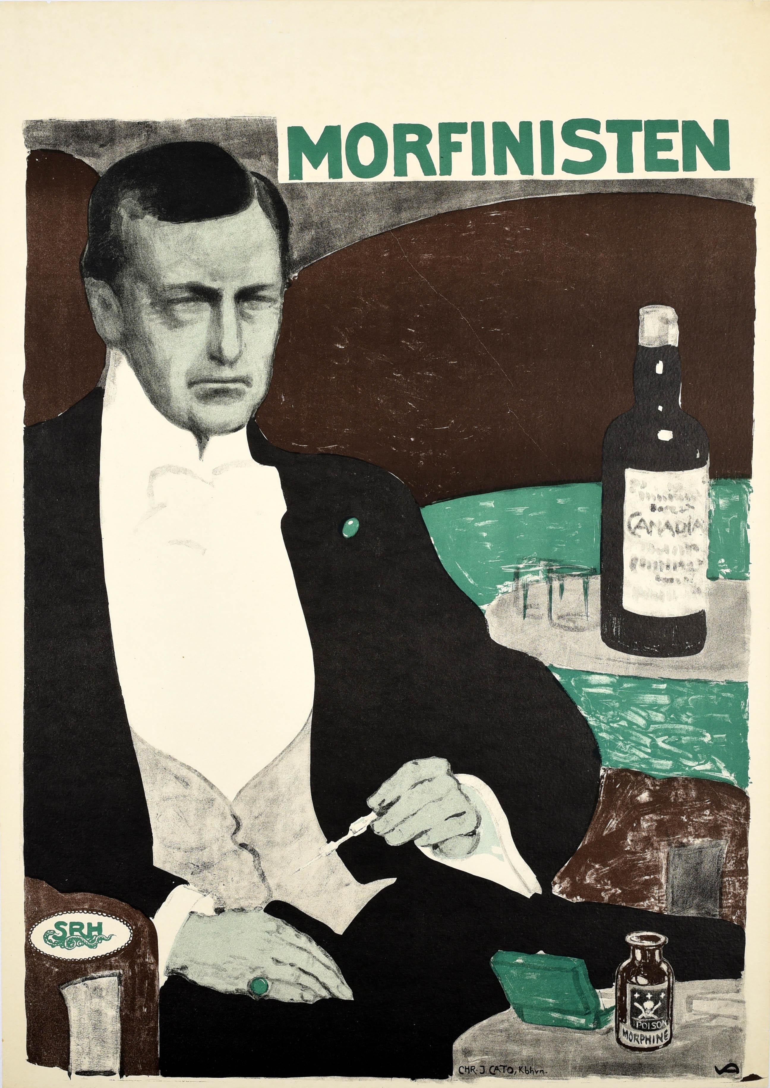 Unknown Print – Original Antikes Original-Filmplakat Morfinisten, „The Morphine Takers“, Drogen Addiction