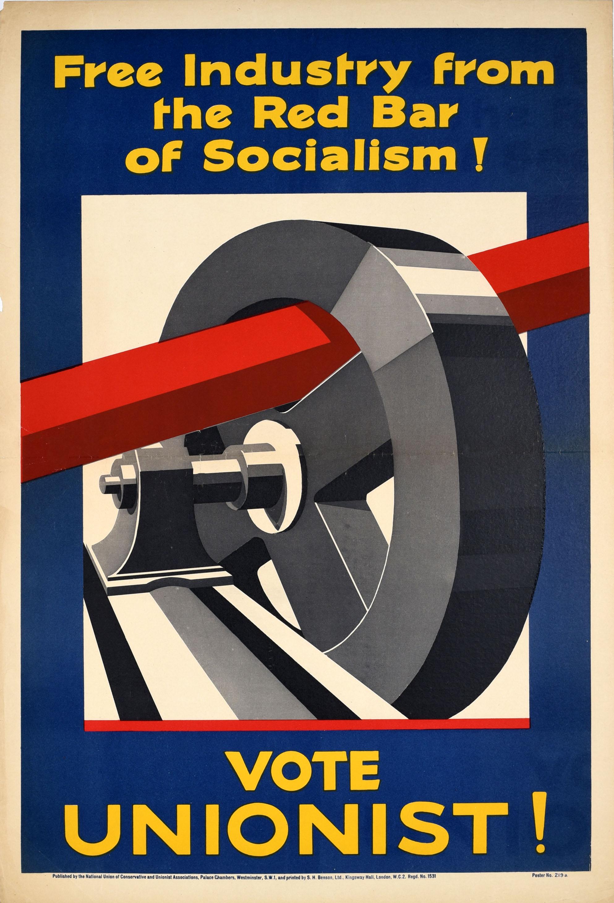 Unknown Print – Original Antikes politisches Wahlplakat Vote Unionistisches Sozialismus Conservative
