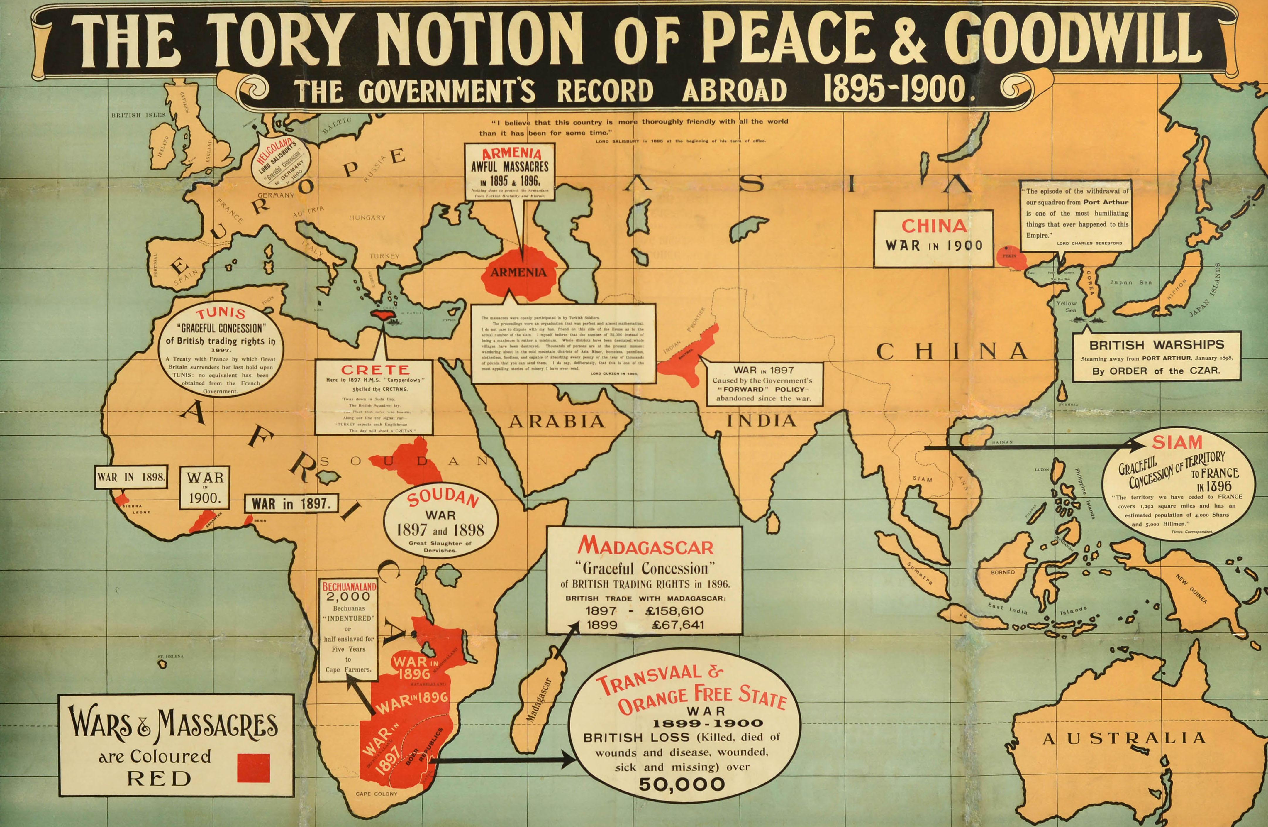 Original Antikes politisches Propagandaplakat, „The Tory Notion Peace Goodwill“, UK – Print von Unknown