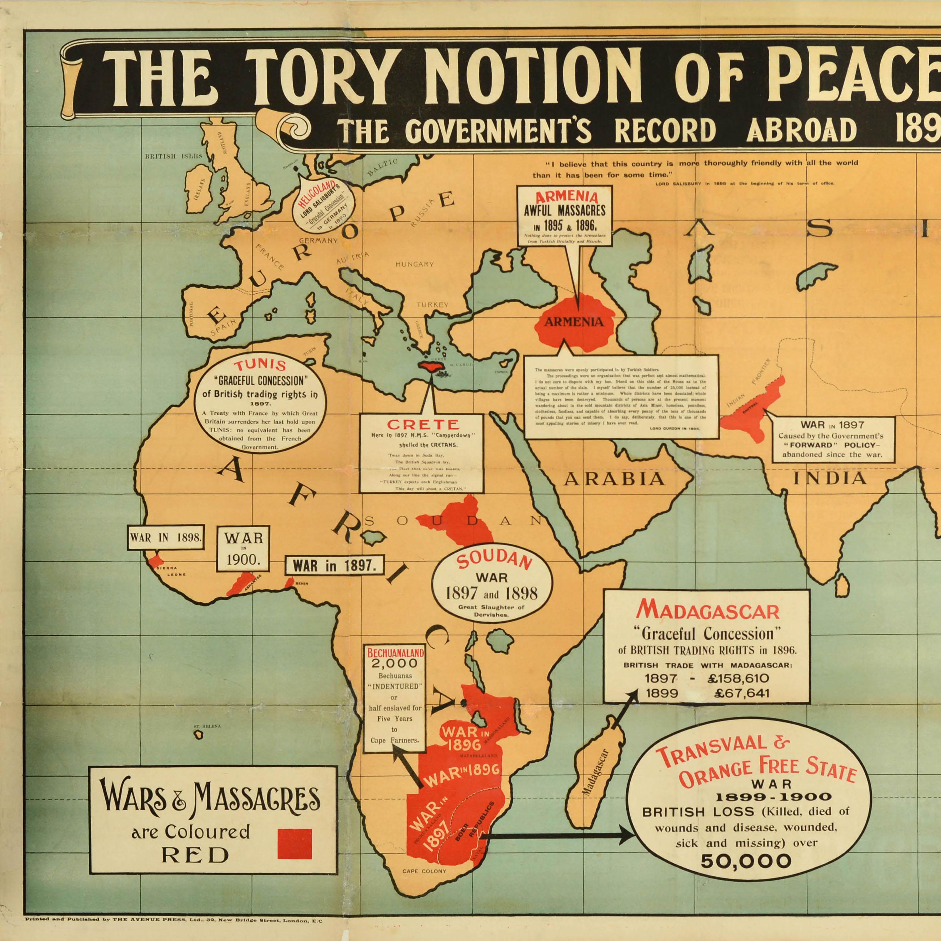 Original Antikes politisches Propagandaplakat, „The Tory Notion Peace Goodwill“, UK (Beige), Print, von Unknown