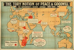 Original Antikes politisches Propagandaplakat, „The Tory Notion Peace Goodwill“, UK