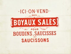 Original Antique Poster Boyaux Sales Boudins Saucisses Saucissons Food Casings
