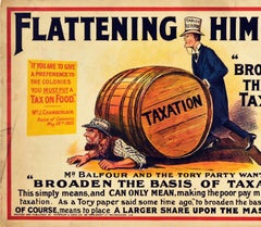 Original Antique Poster Liberals Tory Party Politics Taxation Tariff Reform Food