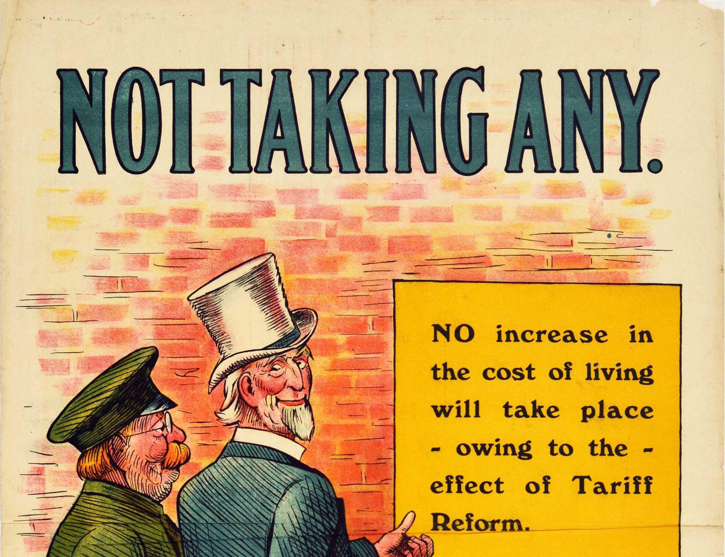 Original Antique Poster Liberals Tory Promises Tariff Reform German & Uncle Sam  - Print by Unknown