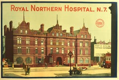 Original Antikes Originalplakat Royal Northern Hospital Holloway Road London Lambert