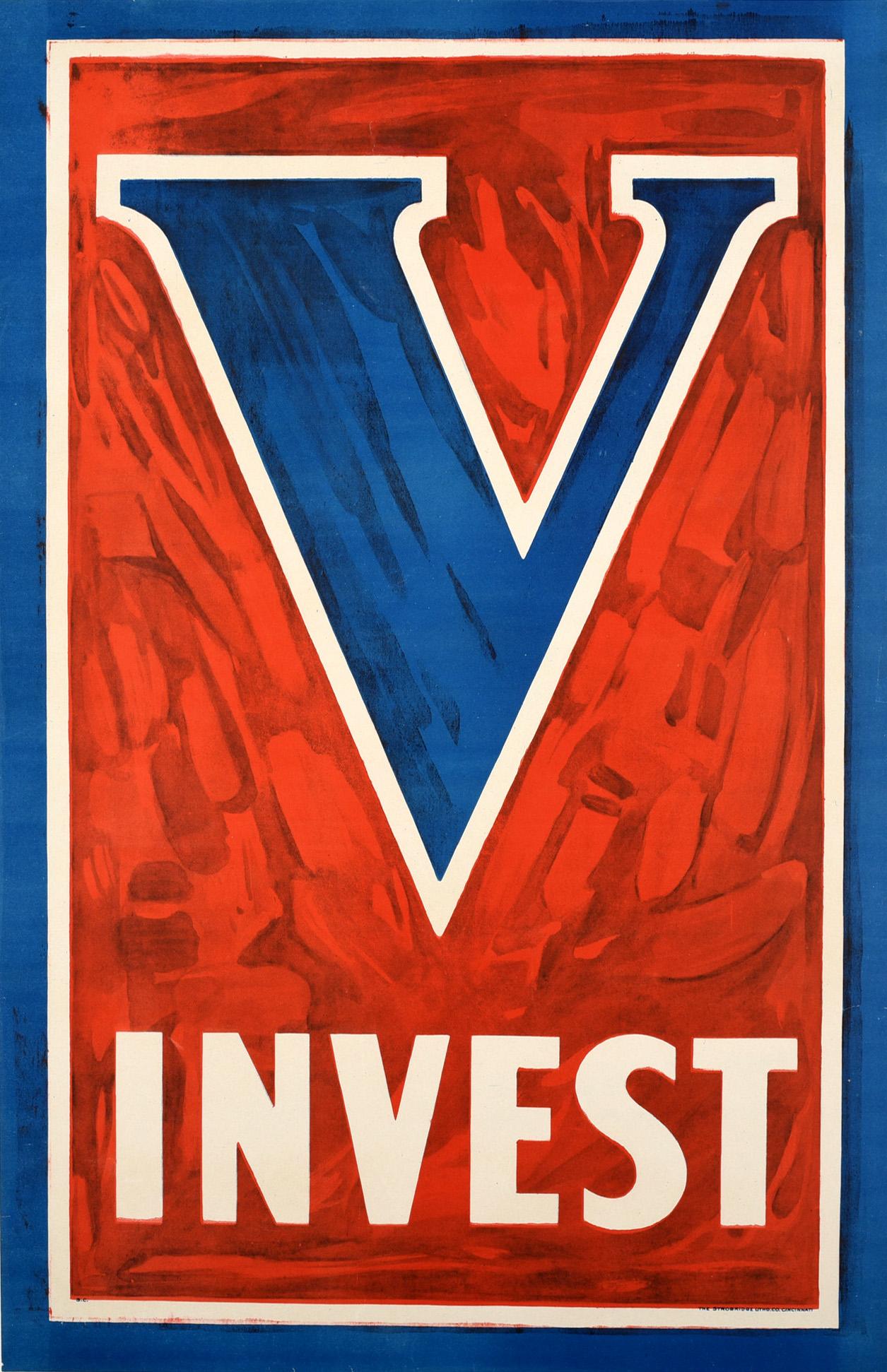 Unknown Print - Original Antique Poster V Invest WWI United States Victory Bonds Liberty Loans