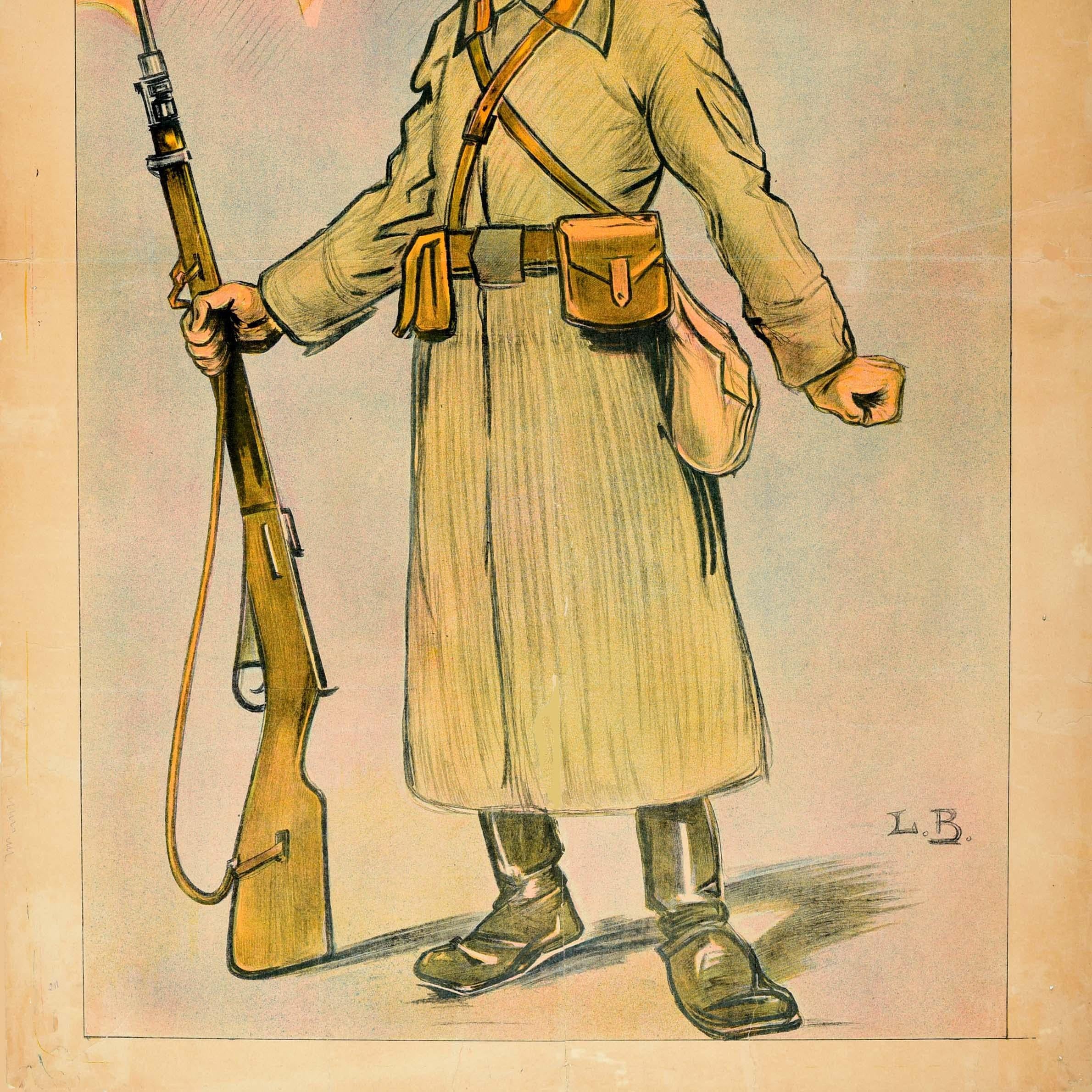 Originales antikes sowjetisches Propagandaplakat „Roter Armeemann“, Soldat, Militär, 1919 im Angebot 1