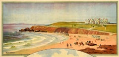 Original Antique Travel Poster Great Northern Railway Ireland Hotels Bundoran