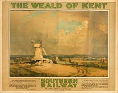 Original Antique Travel Poster Weald Of Kent Southern Railway Donald Maxwell Art