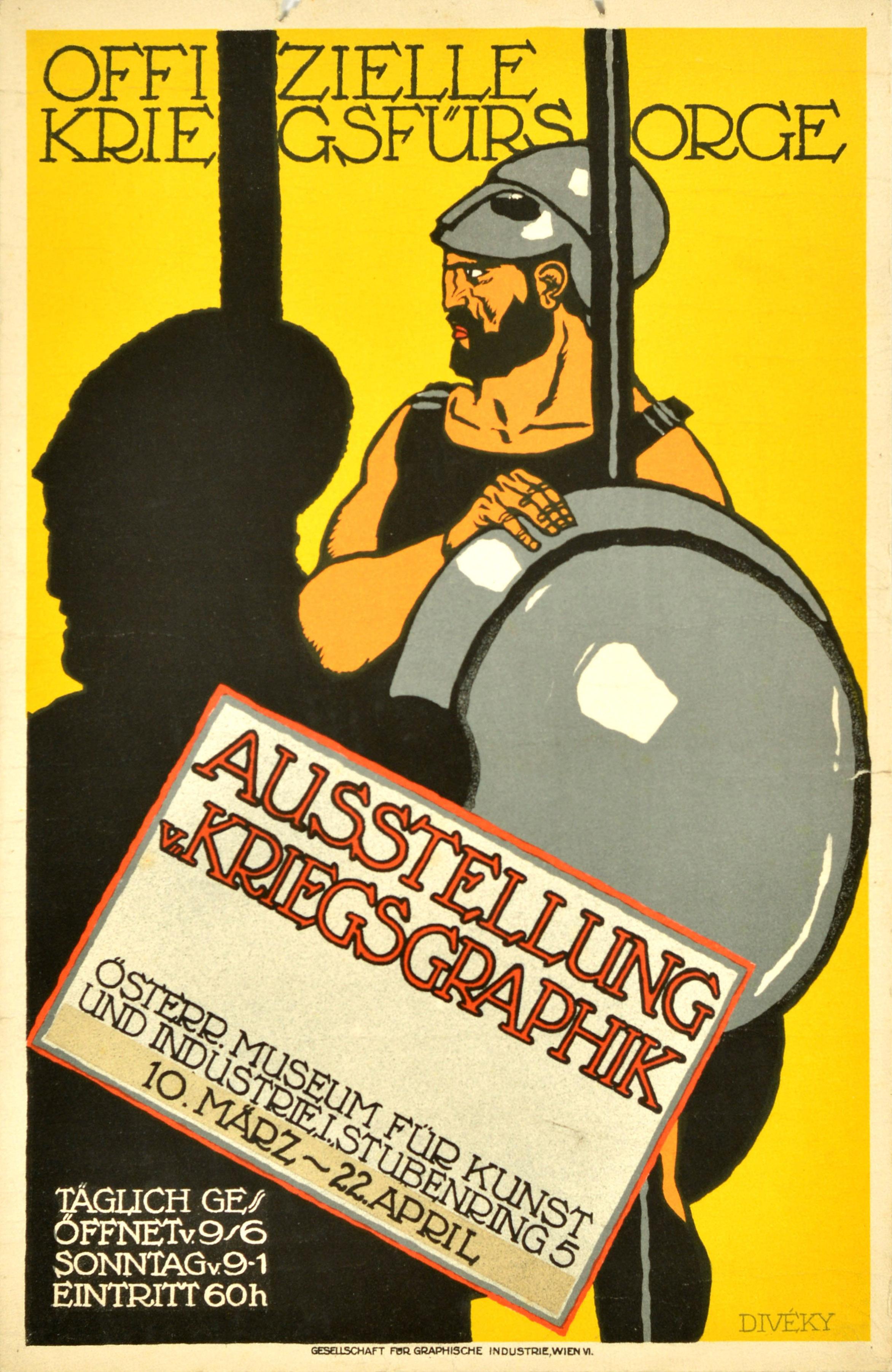 Unknown Print - Original Antique War Era Advertising Poster Austrian War Welfare Exhibition WWI
