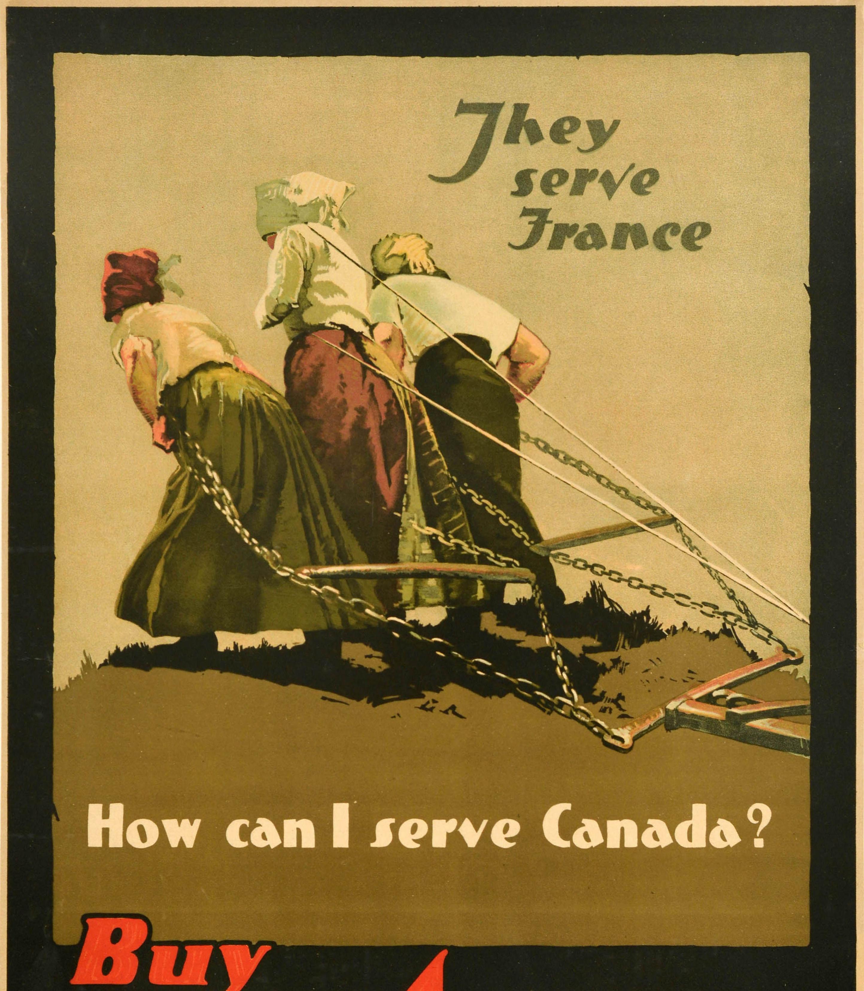 Poster originale del fronte interno della prima guerra mondiale  Come posso servire il Canada per acquistare le obbligazioni della vittoria? - Print Marrone di Unknown