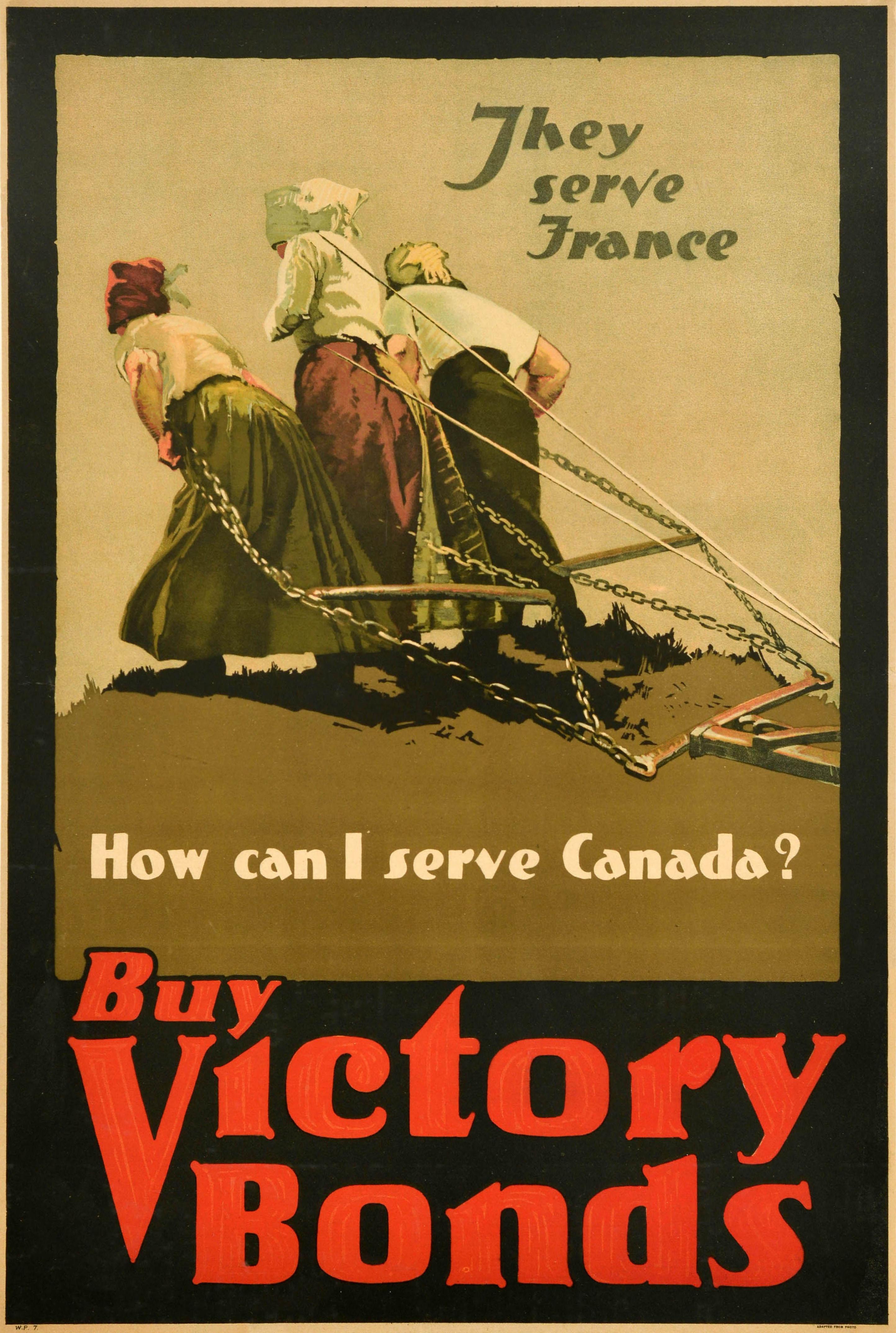 Print di Unknown - Poster originale del fronte interno della prima guerra mondiale  Come posso servire il Canada per acquistare le obbligazioni della vittoria?
