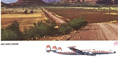 Original Arizona, Oak Creek Canyon, vintage Constellation aircraft vintage poste
