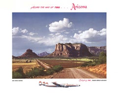 Original Arizona, Oak Creek Canyon, Retro Constellation aircraft vintage poste