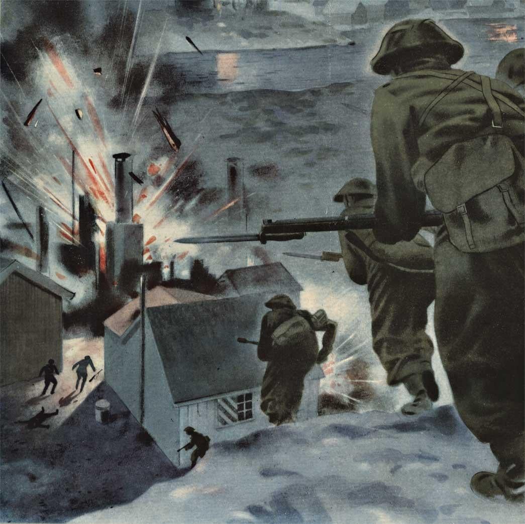 Originales Vintage-Poster „Back Them Up!“ aus dem britischen Zweiten Weltkrieg (Schwarz), Landscape Print, von Unknown