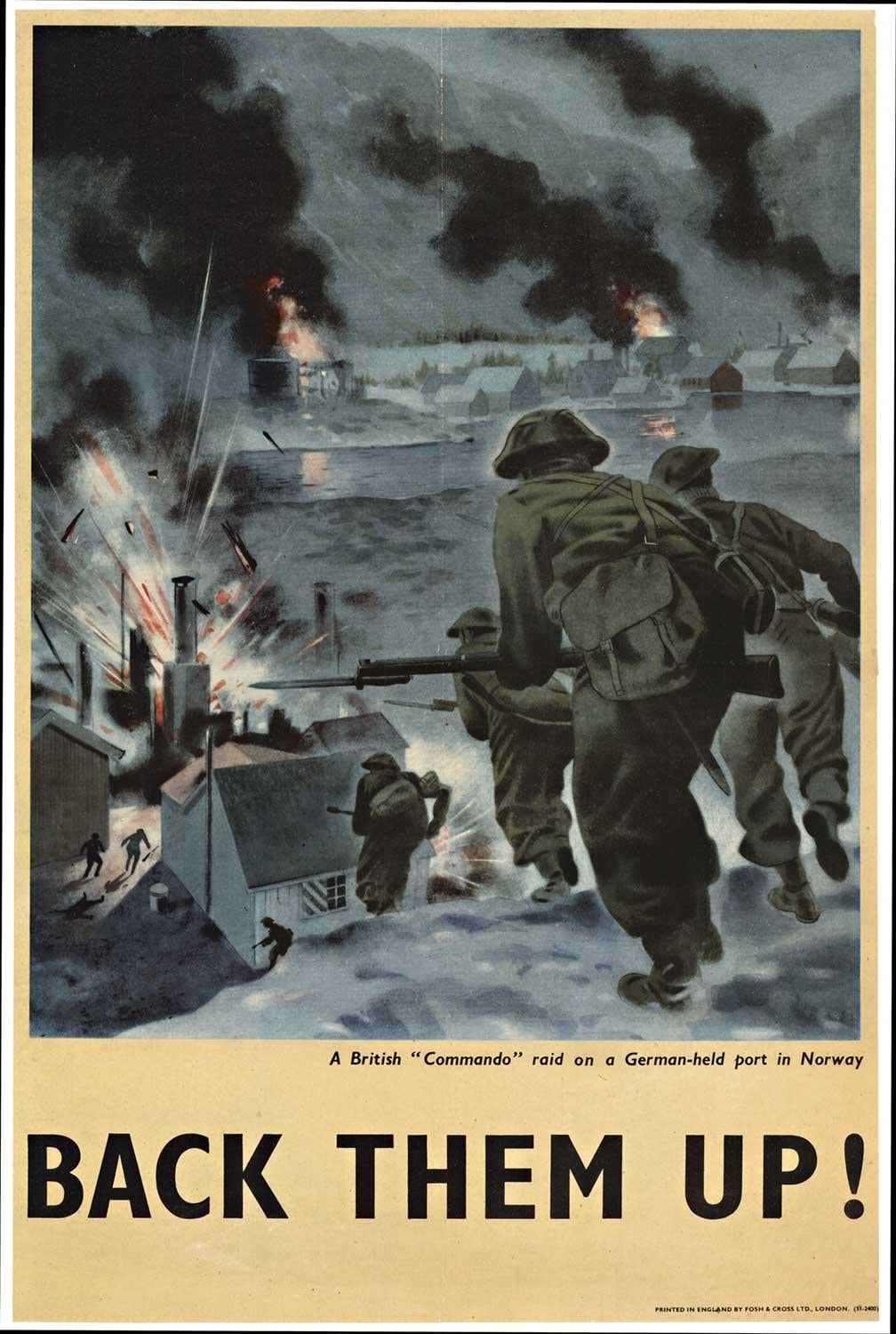 Original "Back Them Up!" vintage British WWII poster
