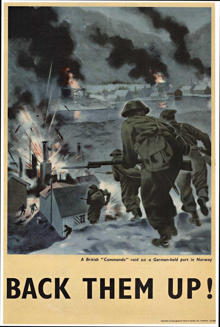 Unknown Figurative Print - Original "Back Them Up!" vintage British WWII poster