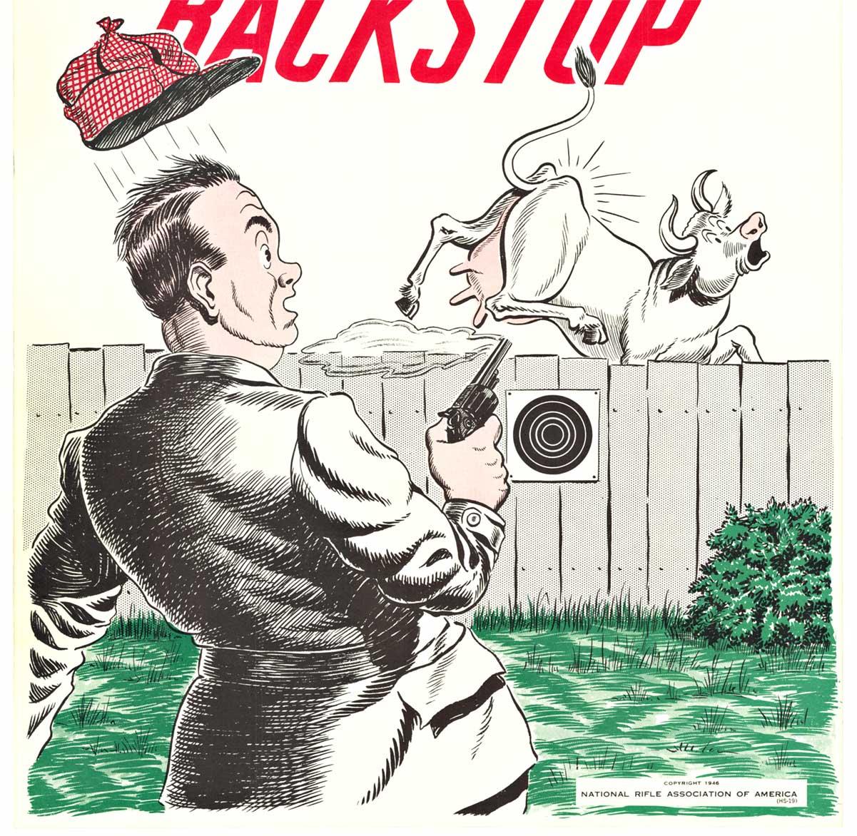 Originales Vintage-Poster „Be Sure of Your Backstop“ von N. R. A., 1946 Gun Safety, „Be Sure of Your Backstop“ (Amerikanische Moderne), Print, von Unknown