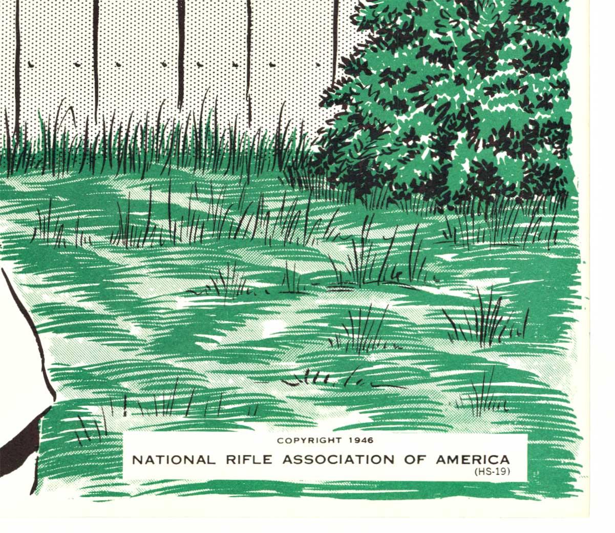 Originales Vintage-Poster „Be Sure of Your Backstop“ von N. R. A., 1946 Gun Safety, „Be Sure of Your Backstop“ (Grau), Landscape Print, von Unknown