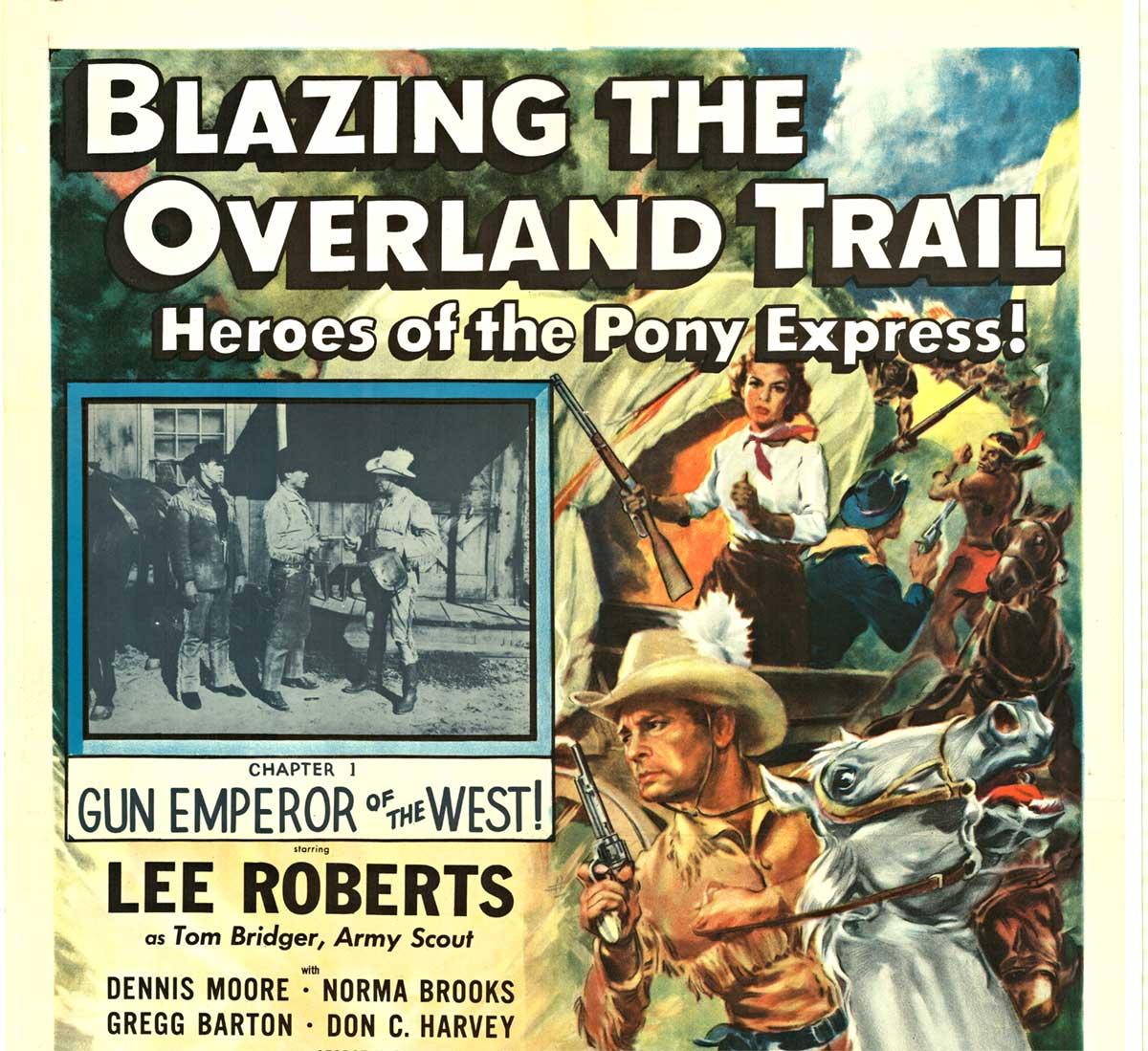 Affiche vintage du film « Blazing the Overland Trail », chapitre 1, - Print de Unknown