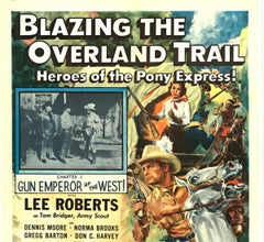 Original "Blazing the Overland Trail", Chapter 1, vintage serial movie poster
