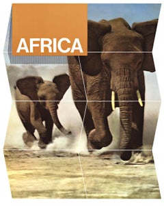 Original "BOAC Africa 'unfolds the world' vintage travel poster