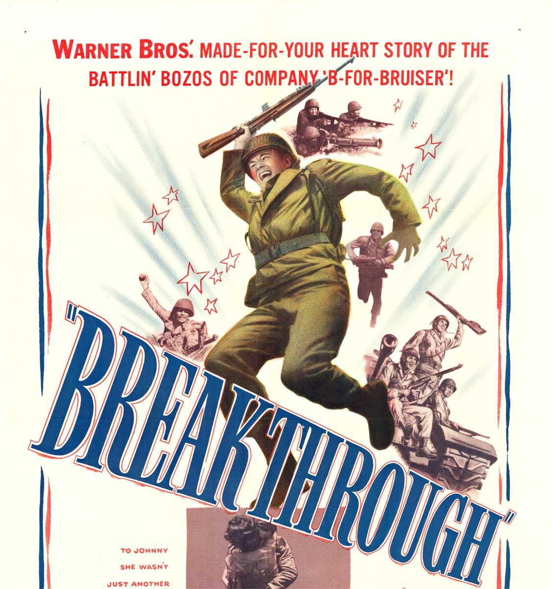 Affiche de film originale Break Through, États-Unis, 1 feuille, support en lin - Print de Unknown