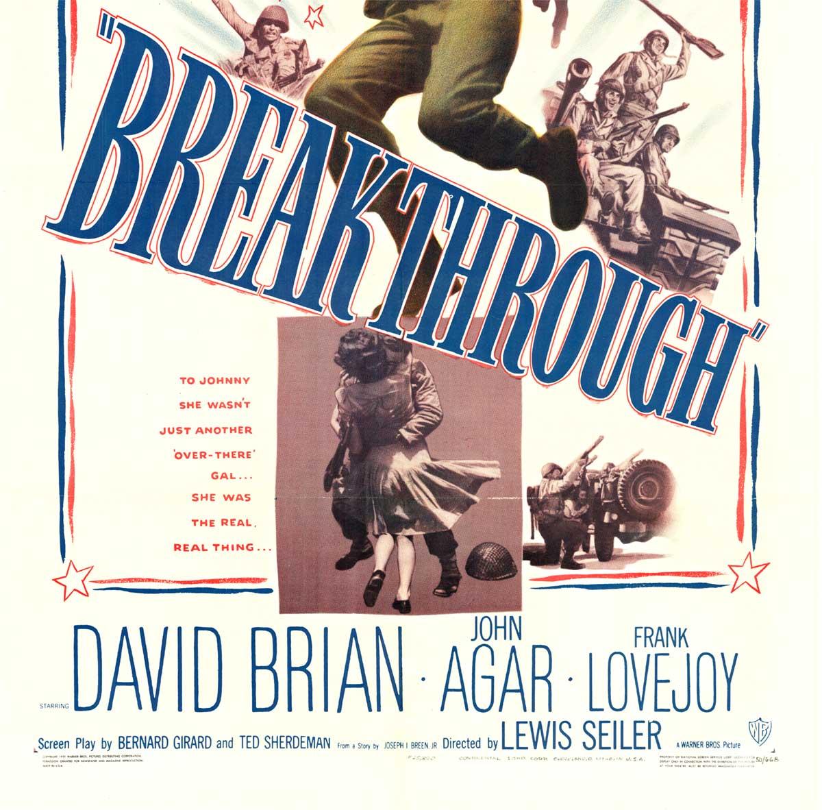 Affiche de film originale Break Through, États-Unis, 1 feuille, support en lin - Modernisme américain Print par Unknown