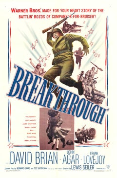Original Break Through, cartel de cine estadounidense de 1 hoja, con reverso de lino