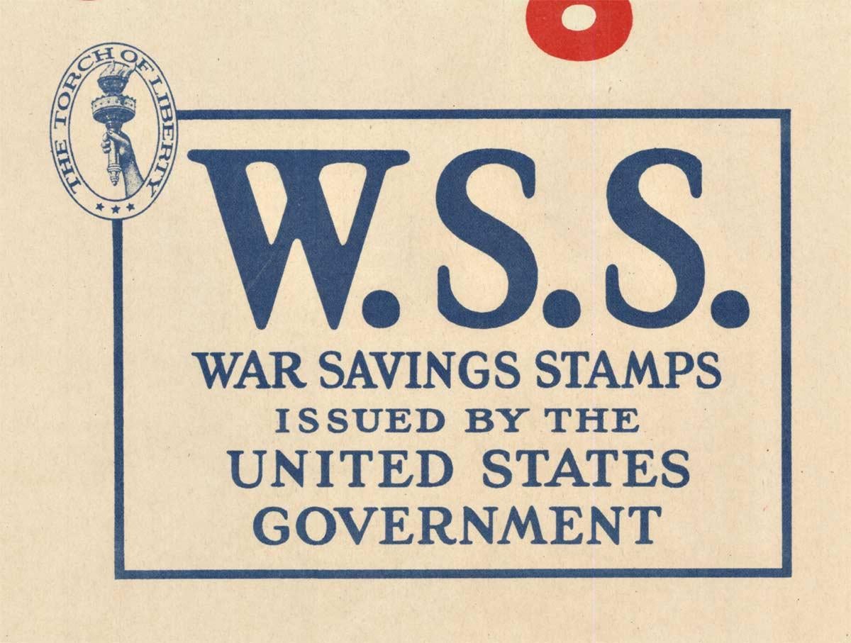 Original Buy War Savings Stamps WW1 lithograph vintage poster - Print by Unknown