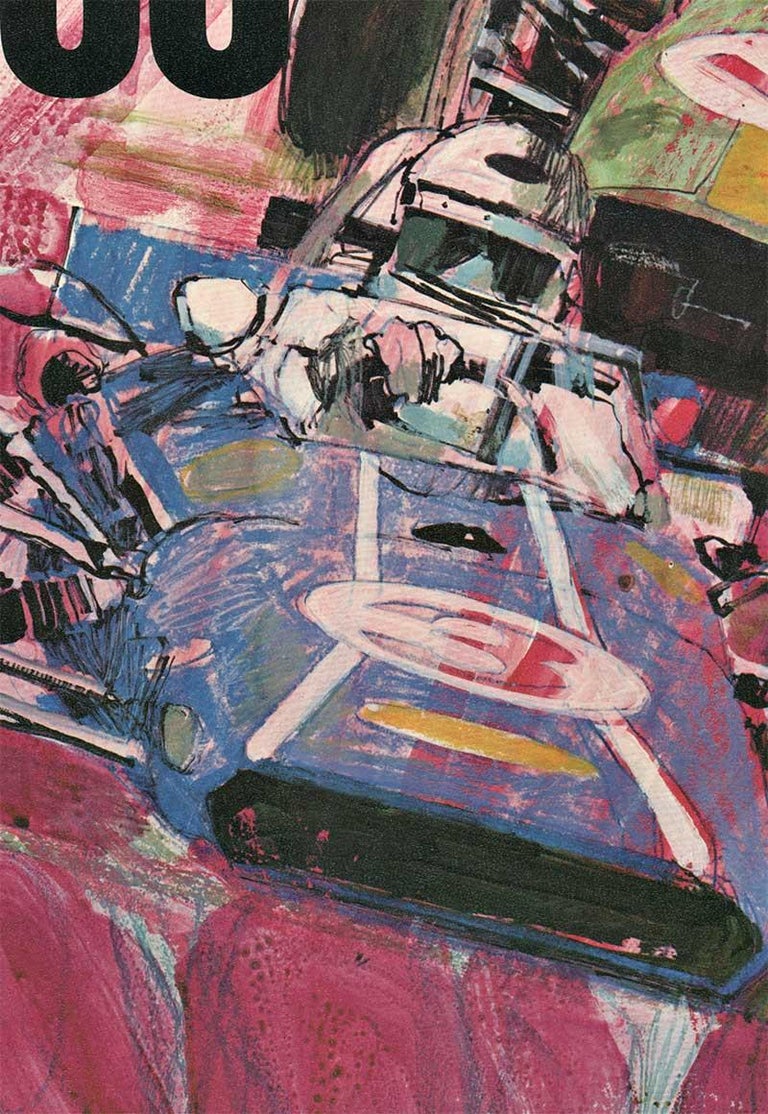 Original California 500 Ontario Motor Speedway vintage car racing poster - Brown Print by Unknown