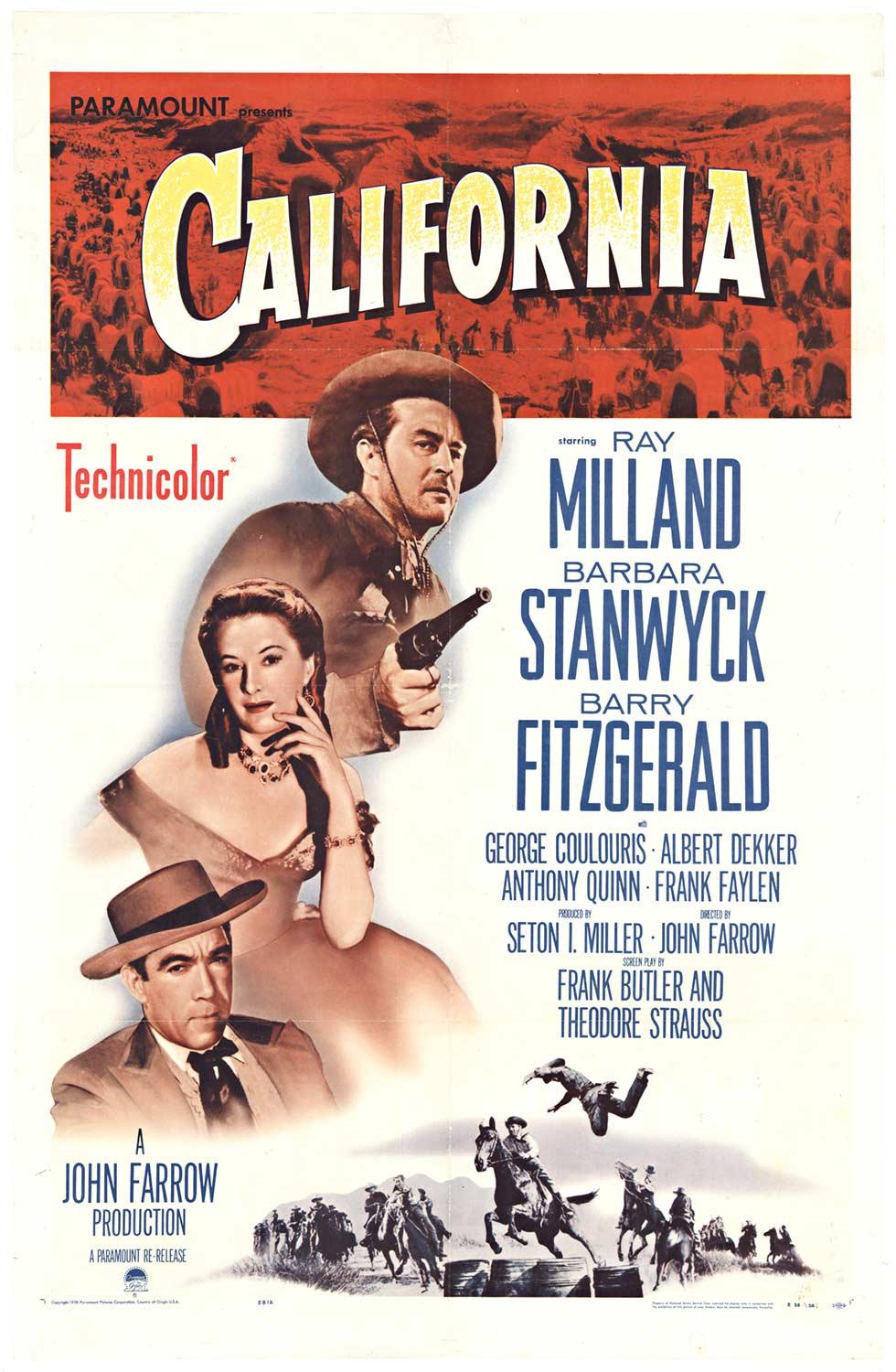 Unknown Landscape Print - Original "California" vintage western movie poster  US 1-sheet