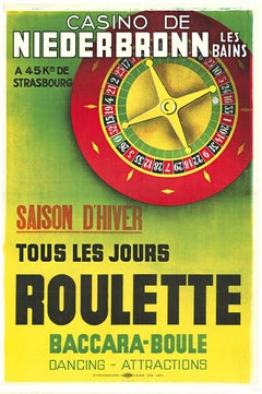 Original Casino de Niederbronn Les Bains  Roulette vintage poster
