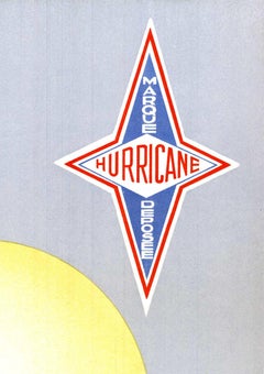 Original "C'est un Hurricane" vintage bicycle pin-up style poster