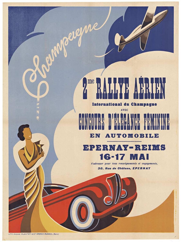 Affiche Officielle Rallye Epernay Champagne 1998 – Ford Sport Cars – Vintage