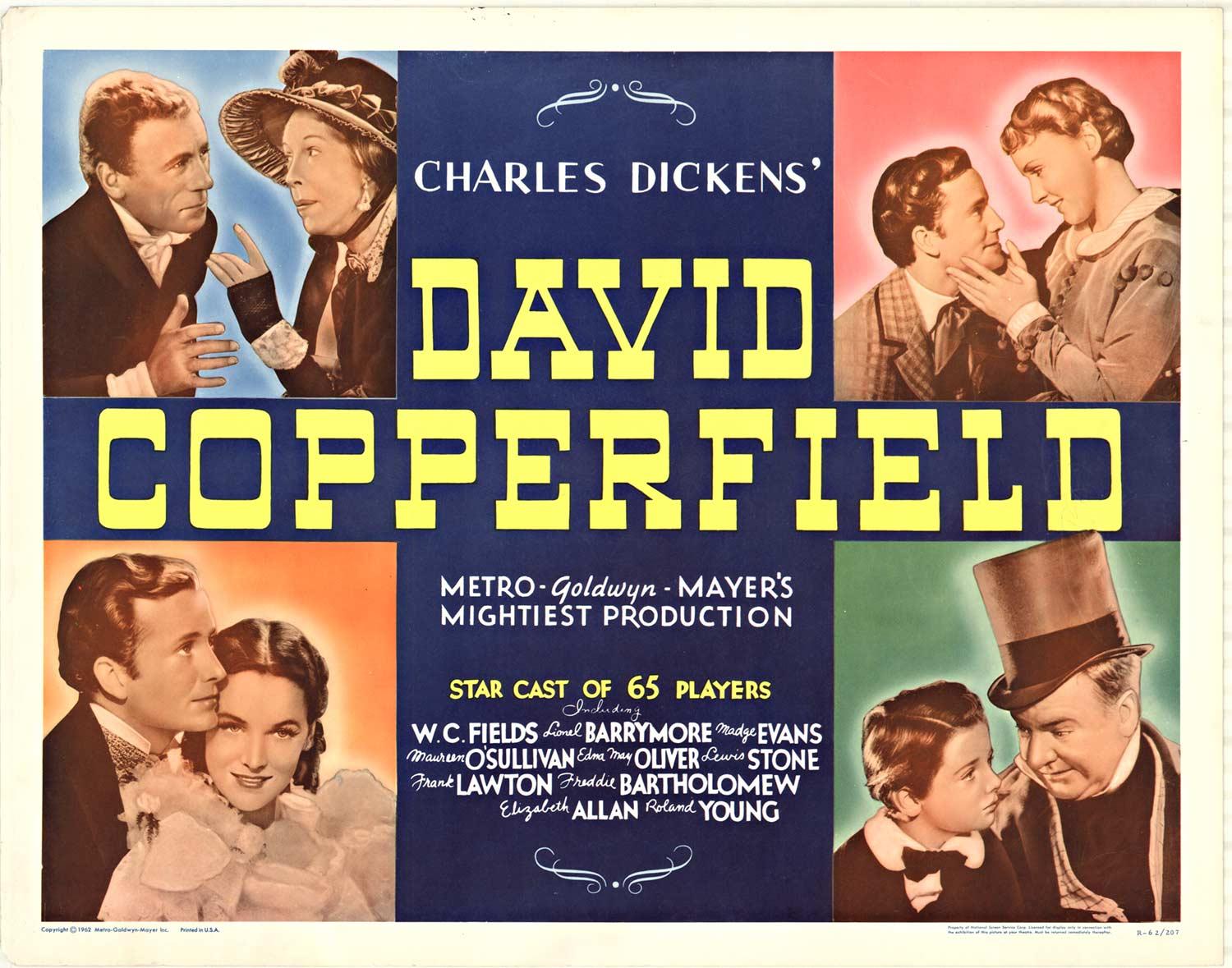 Portrait Print Unknown - Affiche originale du film américain David Copperfield de Charles Dickens  demi-feuille