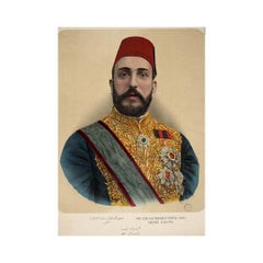 Original chromolithograph : His Highness Mohamed Tewfik Pacha Khédive d'Égypte