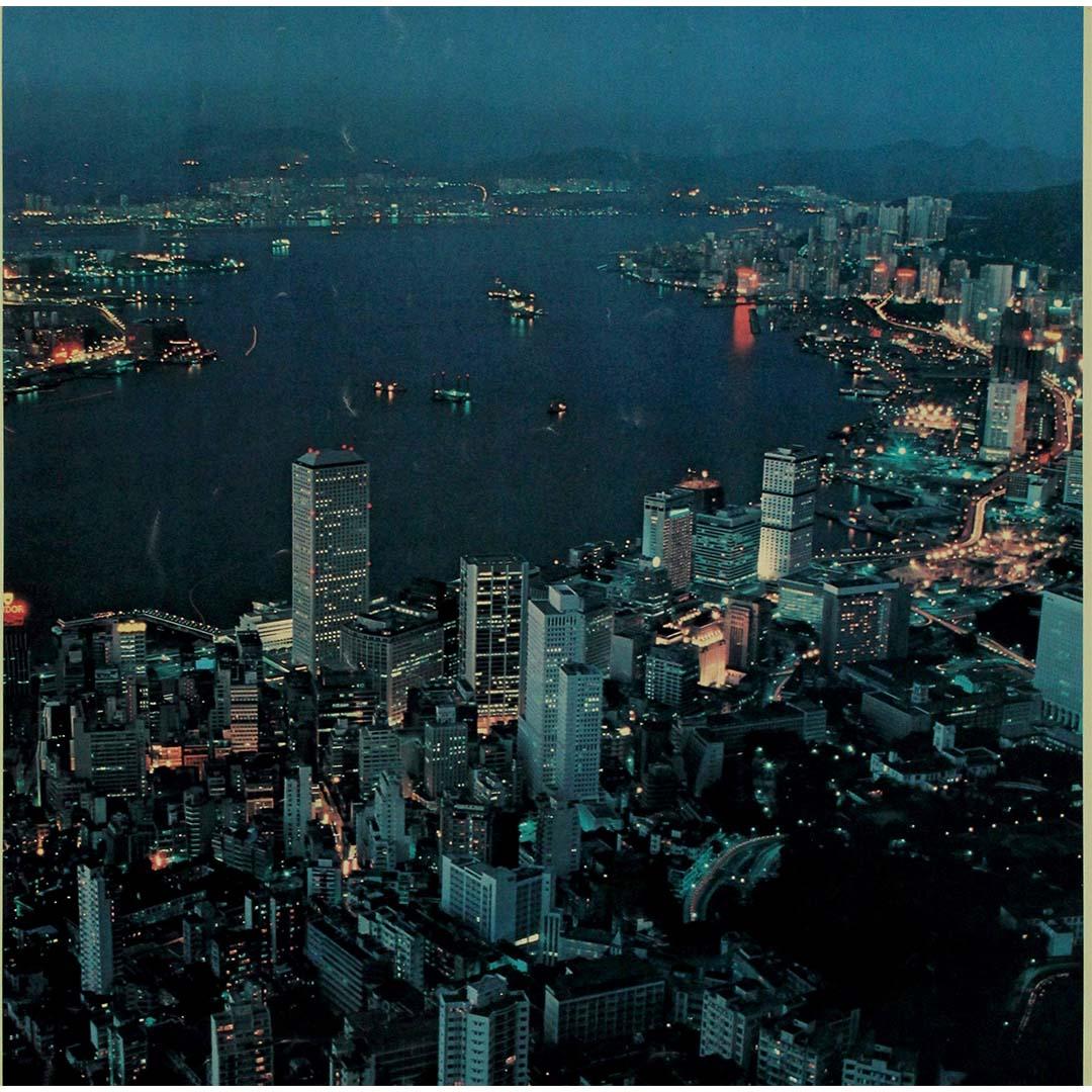 Original circa 1970 travel poster breathtaking skyline of Hong Kong For Sale 1