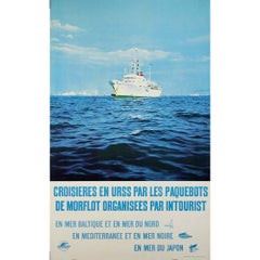 Original circa 1970 travel poster by Intourist - Luxury cruises aboard Morflot