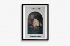 Original circa 1970 travel poster for Philippine Airlines - HongKong