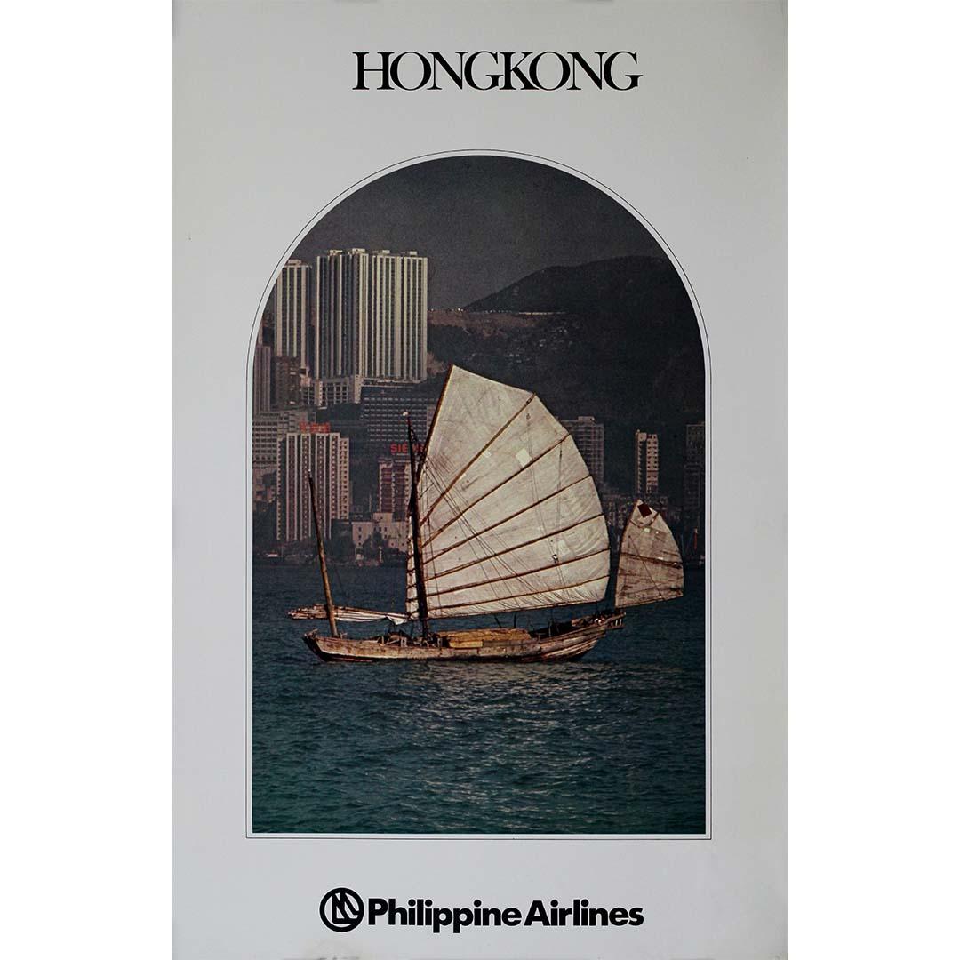 Original circa 1970 travel poster for Philippine Airlines - HongKong - Print by Unknown